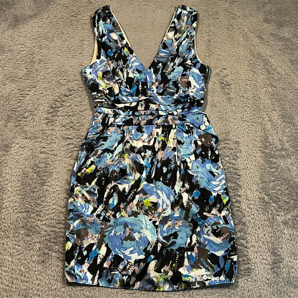 Ark‎ & Co Sheath Dress Sleeveless Lined Stretch Artistic Abstract Women's S